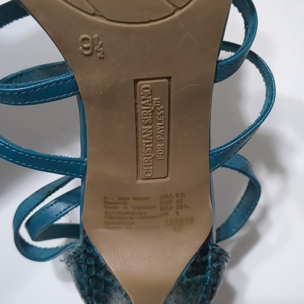 Christian Siriano for Payless aqua blue heels sandals women size 9.5 - Picture 7 of 15